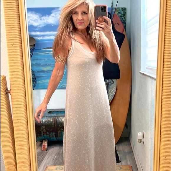 🔥VTG Diamond Tea Shimmering Slip-Dress,Absolutely Exquisite,Excellent Condition - Picture 1 of 9